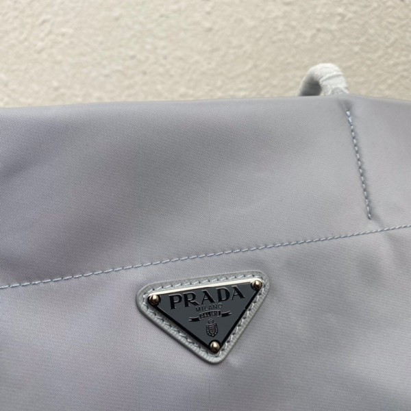 Pra*a re-nylon and saffiano leather tote bag