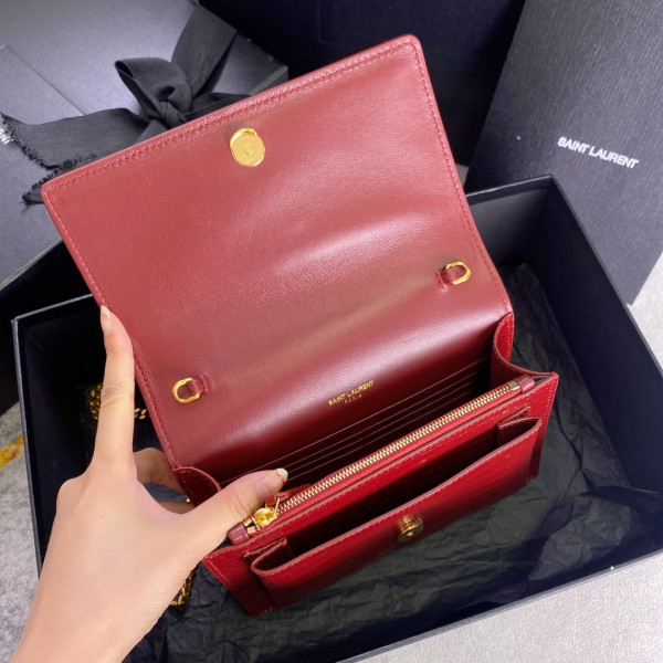 Y*L sunset in crocodile-embossed shiny leather