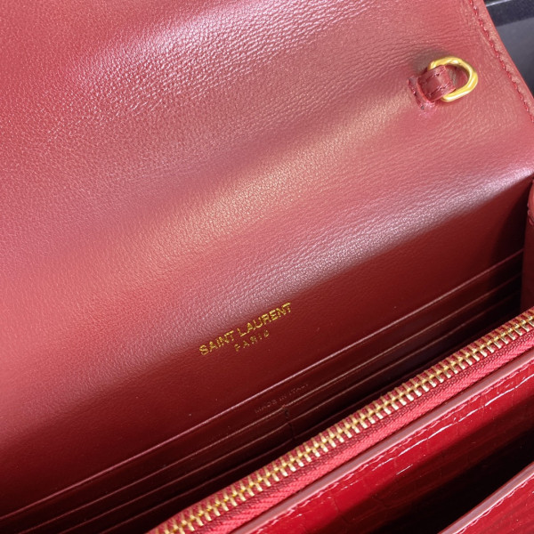 Y*L sunset in crocodile-embossed shiny leather