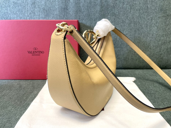 VALENTINO Small Vlogo Moon Hobo Bag - 29*23*11CM